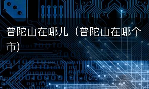 普陀山在哪儿（普陀山在哪个市）