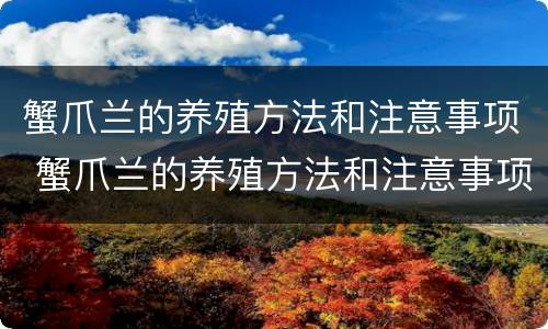 蟹爪兰的养殖方法和注意事项 蟹爪兰的养殖方法和注意事项剪枝
