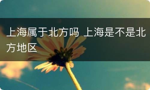 上海属于北方吗 上海是不是北方地区