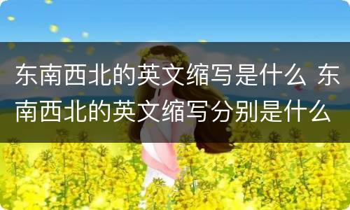 东南西北的英文缩写是什么 东南西北的英文缩写分别是什么