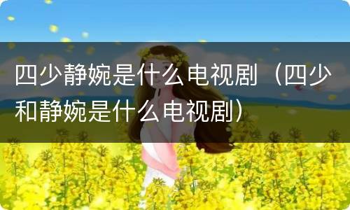 四少静婉是什么电视剧（四少和静婉是什么电视剧）