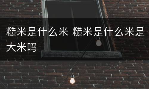 糙米是什么米 糙米是什么米是大米吗