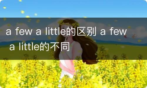 a few a little的区别 a few a little的不同