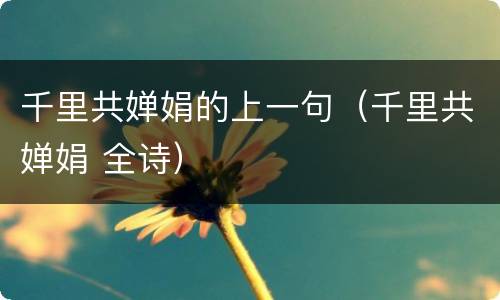 千里共婵娟的上一句（千里共婵娟 全诗）