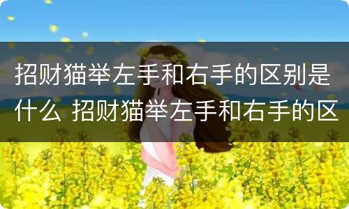 招财猫举左手和右手的区别是什么 招财猫举左手和右手的区别是什么意思