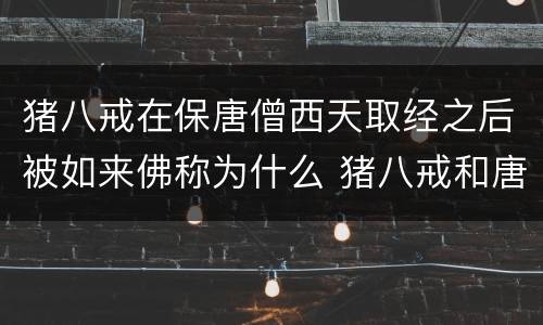 猪八戒在保唐僧西天取经之后被如来佛称为什么 猪八戒和唐僧西天取经被如来封为什么