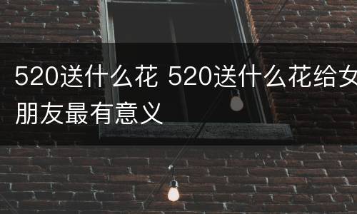 520送什么花 520送什么花给女朋友最有意义