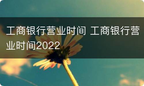 工商银行营业时间 工商银行营业时间2022