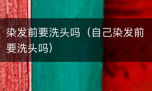 染发前要洗头吗（自己染发前要洗头吗）