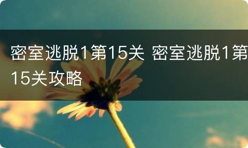 密室逃脱1第15关 密室逃脱1第15关攻略