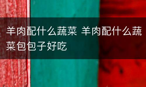 羊肉配什么蔬菜 羊肉配什么蔬菜包包子好吃