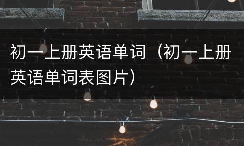 初一上册英语单词（初一上册英语单词表图片）