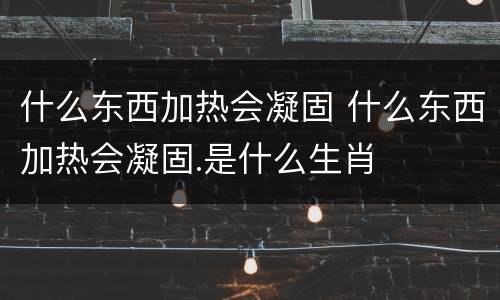 什么东西加热会凝固 什么东西加热会凝固.是什么生肖