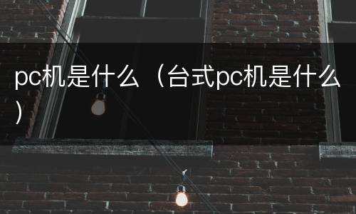pc机是什么（台式pc机是什么）