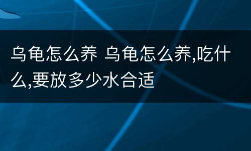 乌龟怎么养 乌龟怎么养,吃什么,要放多少水合适