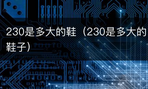 230是多大的鞋（230是多大的鞋子）