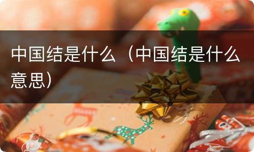 中国结是什么（中国结是什么意思）