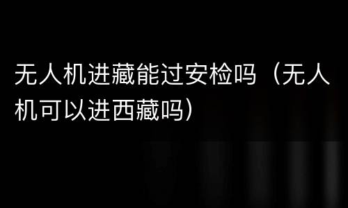 无人机进藏能过安检吗（无人机可以进西藏吗）