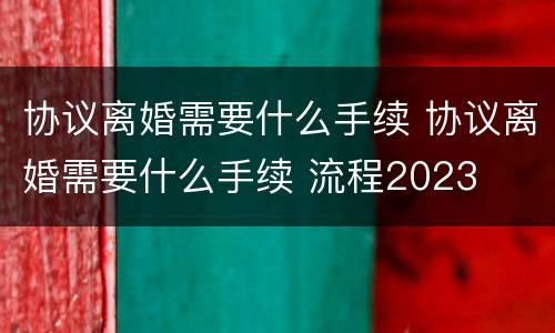 协议离婚需要什么手续 协议离婚需要什么手续 流程2023