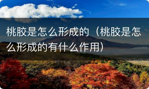 桃胶是怎么形成的（桃胶是怎么形成的有什么作用）