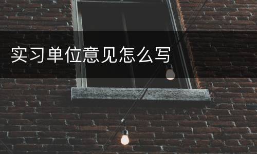 实习单位意见怎么写