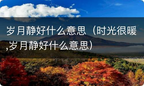 岁月静好什么意思（时光很暖,岁月静好什么意思）