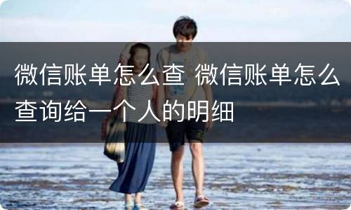微信账单怎么查 微信账单怎么查询给一个人的明细