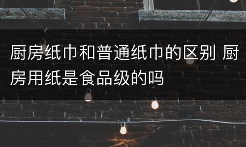 厨房纸巾和普通纸巾的区别 厨房用纸是食品级的吗