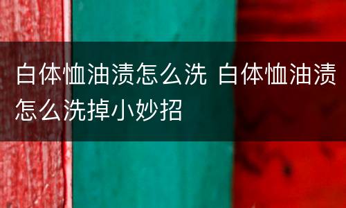 白体恤油渍怎么洗 白体恤油渍怎么洗掉小妙招