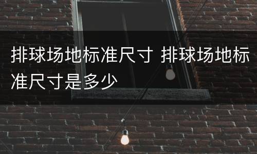 排球场地标准尺寸 排球场地标准尺寸是多少