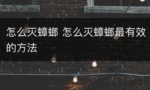 怎么灭蟑螂 怎么灭蟑螂最有效的方法