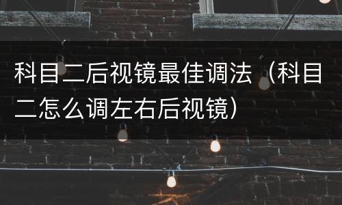 科目二后视镜最佳调法（科目二怎么调左右后视镜）
