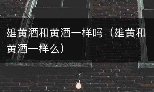 雄黄酒和黄酒一样吗（雄黄和黄酒一样么）