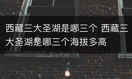 西藏三大圣湖是哪三个 西藏三大圣湖是哪三个海拔多高