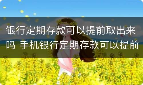 银行定期存款可以提前取出来吗 手机银行定期存款可以提前取出来吗