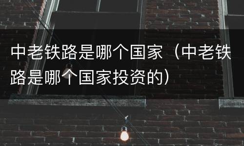 中老铁路是哪个国家（中老铁路是哪个国家投资的）