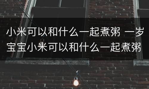 小米可以和什么一起煮粥 一岁宝宝小米可以和什么一起煮粥