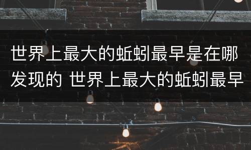 世界上最大的蚯蚓最早是在哪发现的 世界上最大的蚯蚓最早是在哪发现的视频