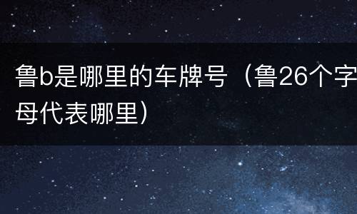 鲁b是哪里的车牌号（鲁26个字母代表哪里）