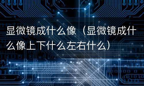 显微镜成什么像（显微镜成什么像上下什么左右什么）