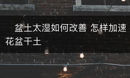 ​盆土太湿如何改善 怎样加速花盆干土