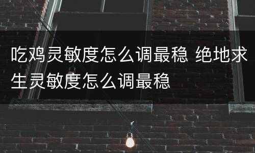 吃鸡灵敏度怎么调最稳 绝地求生灵敏度怎么调最稳