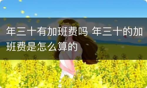 年三十有加班费吗 年三十的加班费是怎么算的