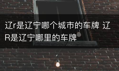 辽r是辽宁哪个城市的车牌 辽R是辽宁哪里的车牌