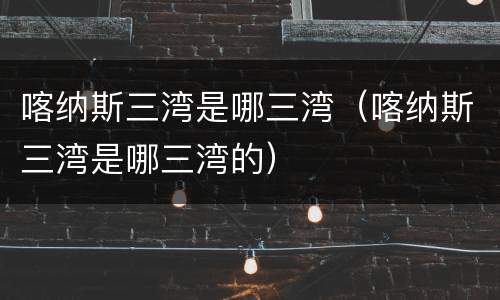喀纳斯三湾是哪三湾（喀纳斯三湾是哪三湾的）