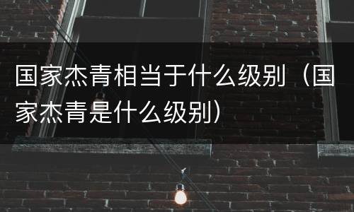 国家杰青相当于什么级别（国家杰青是什么级别）