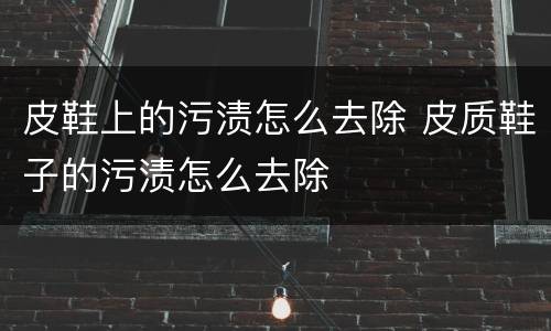 皮鞋上的污渍怎么去除 皮质鞋子的污渍怎么去除