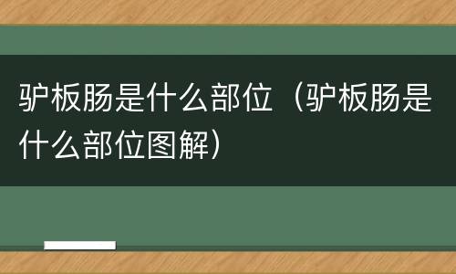 驴板肠是什么部位（驴板肠是什么部位图解）