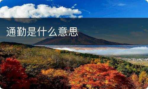 通勤是什么意思