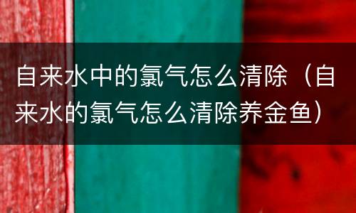 自来水中的氯气怎么清除（自来水的氯气怎么清除养金鱼）